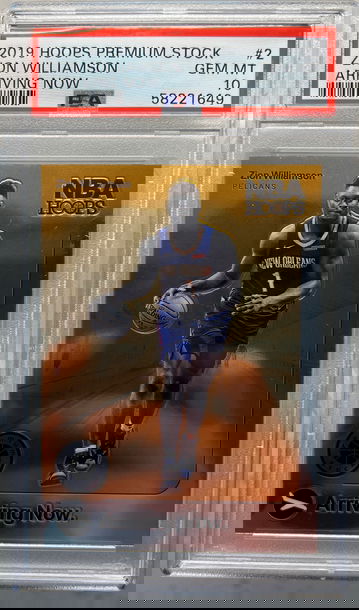 2019 panini hoops premium stock Zion Williamson arriving now rc psa 10