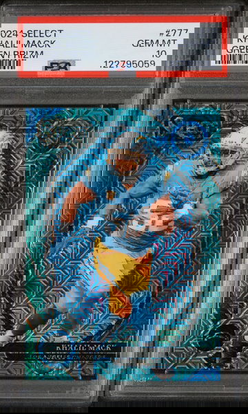 2024 Panini Select Green Prizm Khalil Mack #277 Club Level /5 PSA 10