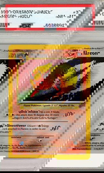 1999 POKEMON JUNGLE FLAREON-HOLO #3 PSA 8 NM-MT