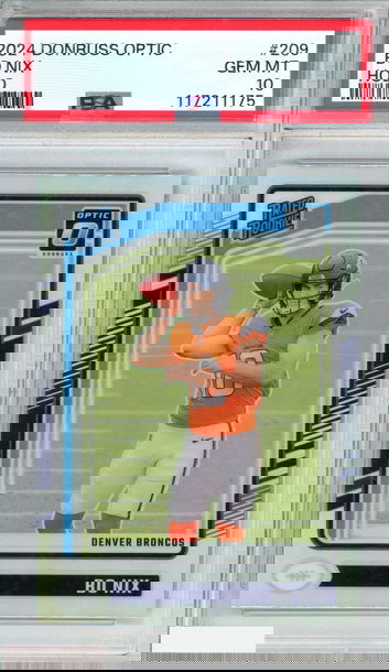 2024 PANINI DONRUSS OPTIC BO NIX #209 HOLO ROOKIE RC BRONCOS PSA 10 GEM MT