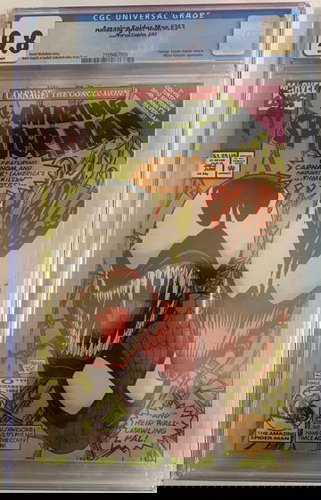 Amazing Spider-Man #363 CGC 9.8 White Pages Carnage Venom Appearance Key NM/MT