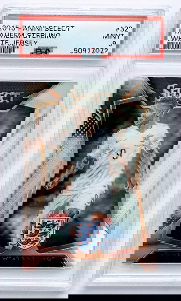 2015 Panini Select #32 Raheem Sterling White Jersey PSA 9 Mint