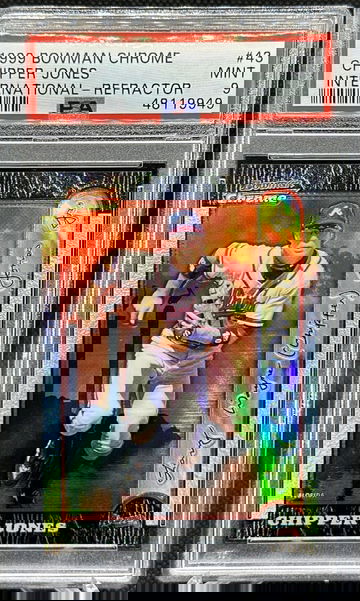 1999 Bowman Chrome INTERNATIONAL REFRACTOR CHIPPER JONES 72/100 PSA 9!