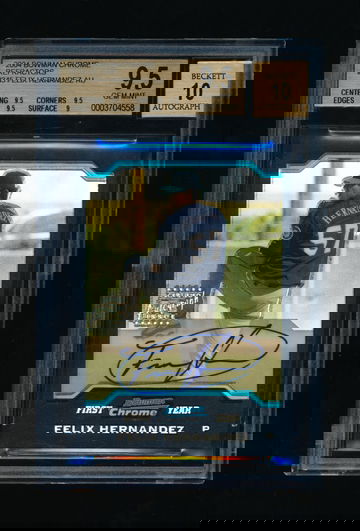 2004 Felix Hernandez Bowman Chrome Refractor Auto BGS 9.5 10