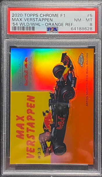 2020 Topps Chrome F1 Max Verstappen 1954 ‘54 World on Wheels Orange Refractor /25 Formula 1 