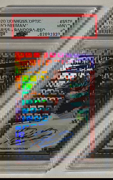 2020 Donruss Optic Tyler Freeman Pandora Red Auto /15 PSA 9 Guardians 