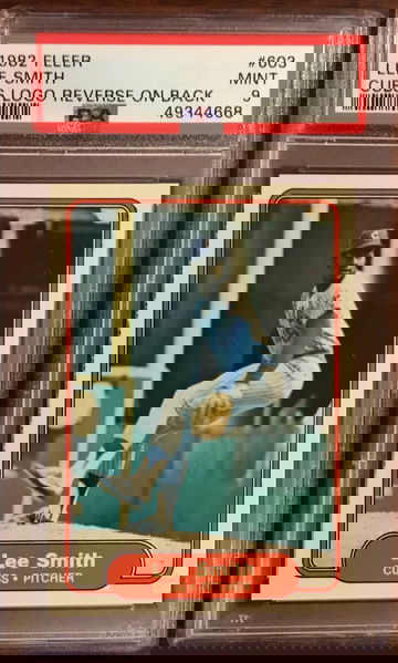 1982 Fleer #603 Lee Smith PSA 9 Rookie Error