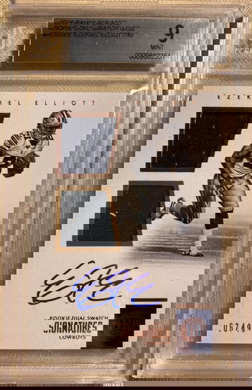 2016 Panini Encased Ezekiel Elliott Rookie Dual Swatch Sigs Signatures /49 #RDSSEE BGS 9 MINT auto on card
