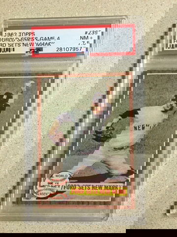 1962 Topps #235 World Series Game 4 PSA 7 . 5 NM+ WHITEY FORD YANKEES HOF 8