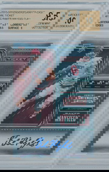 Baker Mayfield 2018 Contenders Draft Picks Bowl Ticket Rookie Auto JRSY #'d 06/25 BGS 9.5 10