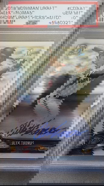 2018 BOWMAN DRAFT ALEK THOMAS AUTO PSA 10