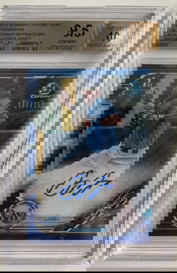 Greg Jones 2019 Bowman Chrome Draft Blue Wave Refractor Auto /150 BGS 9.5/10 