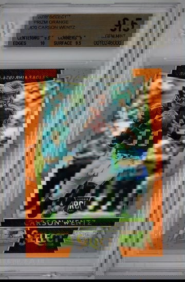 2016 Select Prizm Orange /49 Carson Wentz BGS 9.5 *****SALE PRICE***** Very Small Crack at bottom of case. Extra $10 off