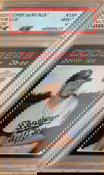 Gavin Lux Topps Heritage 2020 RC Rookie Action Variation SP PSA 9 Mint #188 188