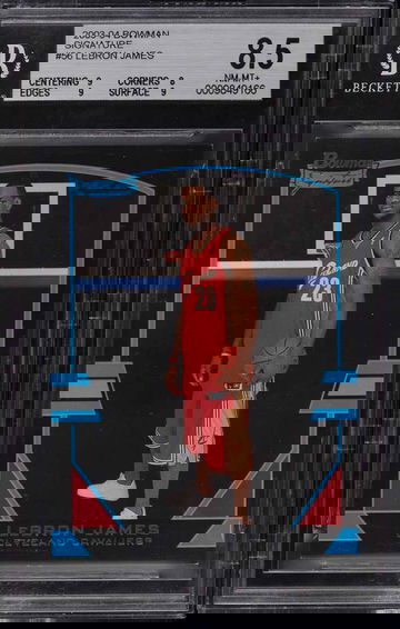 2003 BOWMAN SIGNATURE LEBRON JAMES ROOKIE RC /1250 #56 BGS 8.5 (Pop: 43, 12 higher)