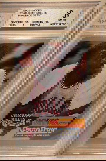 1990-91 Hoops Team Night Sheets #4 Horace Grant BGS 8 NM-MT