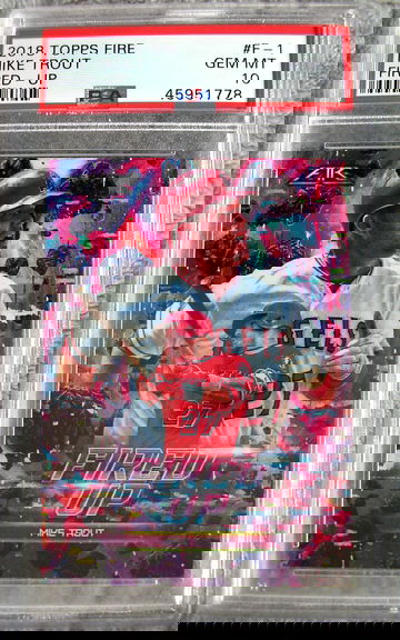 Mike Trout 2018 Topps Fire Fired-Up PSA 10