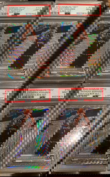 Lot of 4 - 2020 Donruss Optic Anthony Edward’s Box Set PSA 9s
