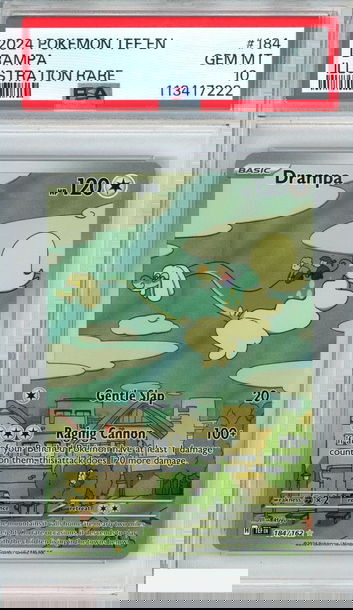 2024 POKEMON TEF EN TEMPORAL FORCES DRAMPA #184 ILLUSTRATION RARE PSA 10