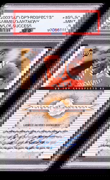 2003 Upper Deck Carmelo Anthony Signs of Success ROOKIE AUTO PSA 9 MINT