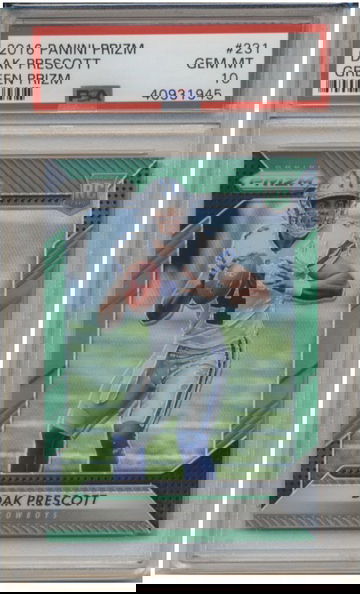 2016 Panini Prizm Dak Prescott Green Prizm PSA Gem Mint 10