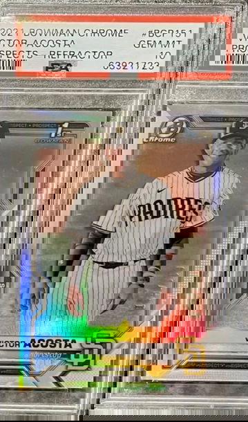 2021 Bowman Chrome Victor Acosta 1st Bowman Refractor GEM MINT PSA 10