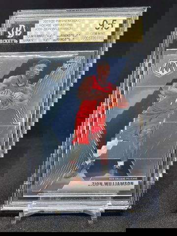 2019-20 Panini Mosaic Zion Williamson rookie Variation Gem Mint BGS 9.5 *Cracked BGS Case From Shipping*  