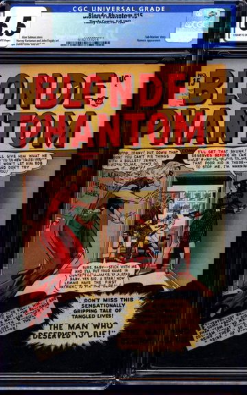 Blonde Phantom #15 (1947) CGC 6.5; Sub-Mariner story with Namora appearance