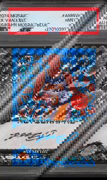 2024 Panini Mosaic Autographs Mosaic Blue Nick Van Exel #AMNVE /49 PSA 9