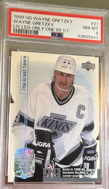 1999 Upper Deck Wayne Gretzky Living Legend Only One 99 1/1 PSA 8