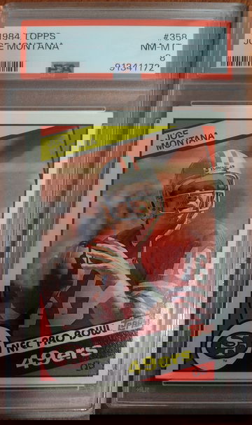 1984 Topps Joe Montana 358 PSA 8