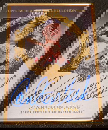 2022 Topps Gilded Collection Carlton Fisk GOLD FRAMED HOF AUTO #75/90 Red Sox