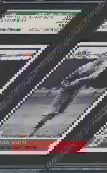 2001 Fleer Red Sox 100th #16 Babe Ruth SGC 92 NM/MT+ 8.5