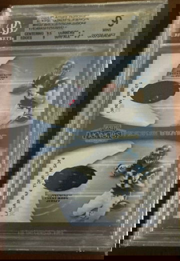 DREW BREES & LADAINIAN TOMLINSON 2001 Playoff Honors Rookie Quads Rc BGS 9 