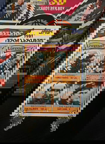 1982 TOPPS 1981 PITTSBURGH STEELERS TEAM LEADERS FRANCO LAMBERT STALLWORTH #202