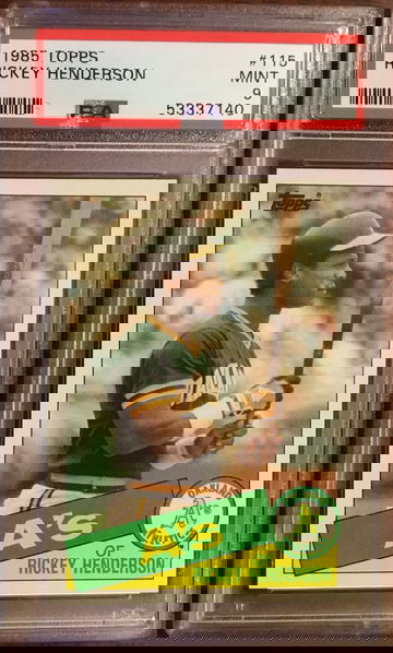 1985 Topps #115 Rickey Henderson PSA 9