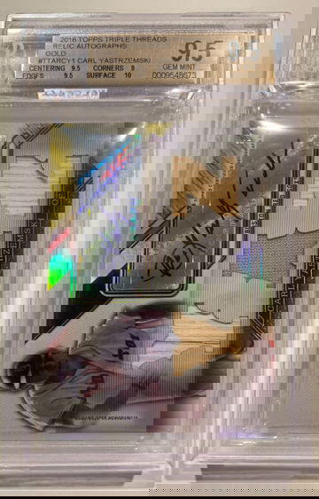 2016 triple threads Carl Yastrzemski #8/9! BGS 9.5/10 pop 1