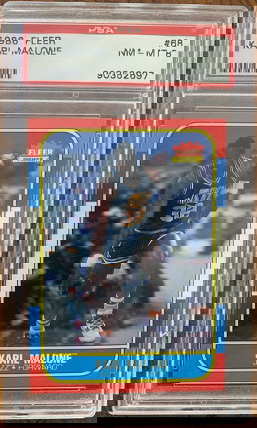 1986 Fleer Basketball #68 Karl Malone PSA 8 RC Rookie