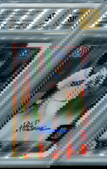 2015 Bowman Chrome refractor parallel Andrew Benintendi BGS 9 auto 10