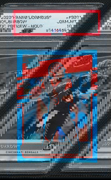 2020 Donruss Joe Burrow Optic holo preview rookie card PSA 10