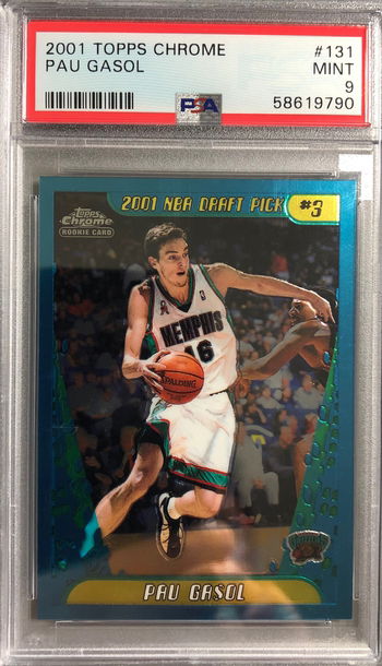 Pau Gasol 2001 Topps Chrome Rookie PSA 9