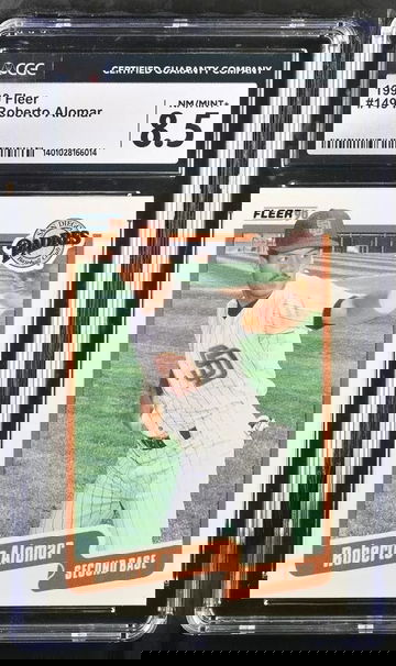 Roberto Alomar 1990 Fleer San Diego Padres Baseball Card #149 CGC 8.5