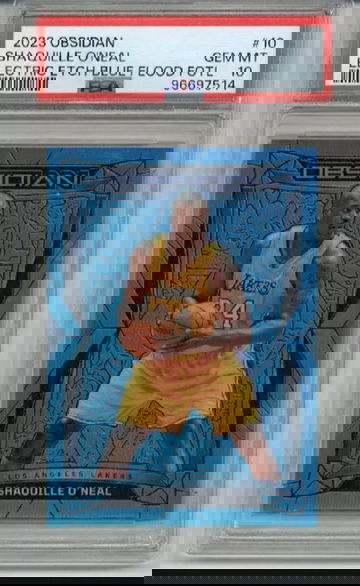 2023 PANINI OBSIDIAN EE BLUE FLOOD FOTL SHAQUILLE O'NEAL /16 PSA 10 LOW POP