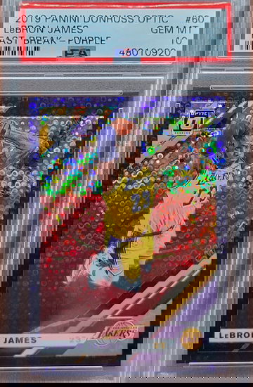 2019 Panini Donruss Optic Fast Break Purple Lebron James #50 PSA 10