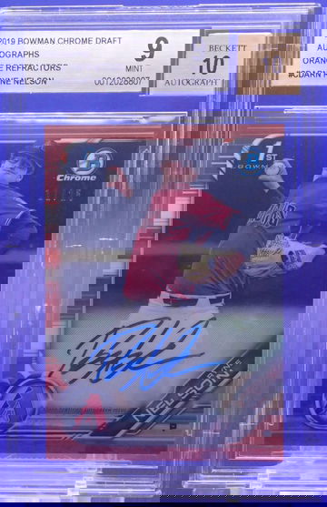 2019 Bowman Chrome Draft Autographs Orange Refractors Ryne Nelson #11/25 BGS 9 Mint 10 Auto