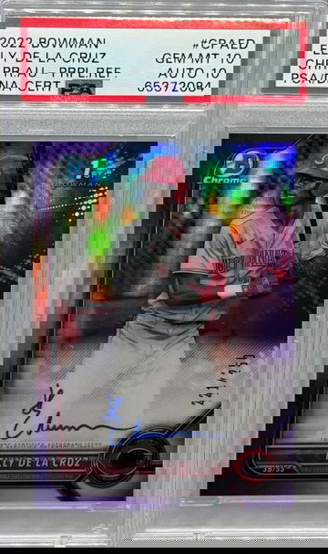 2022 Bowman Chrome Elly De La Cruz Purple Refractor RC AUTO /250 PSA 10 AUTO 10