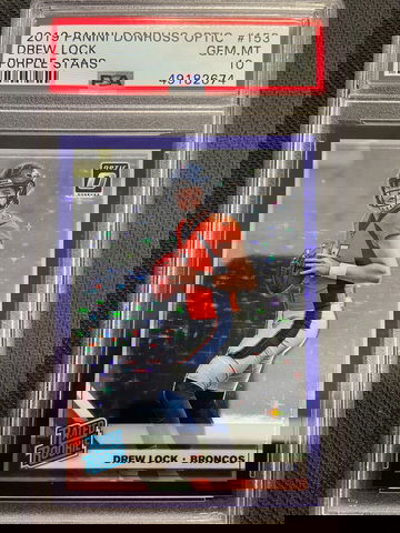 2019 PANINI OPTIC DREW LOCK PURPLE STARS RC SP 18/25 PSA 10 GEM MINT