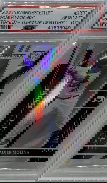 2004 Donruss Elite Yadier Molina Extra Edition Turn Of Century Rookie Card Die Cut /100 PSA 10 Gem Mint *pop 1