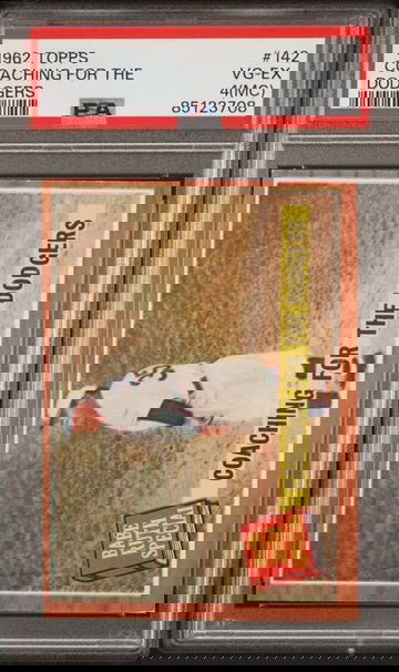 1962 Topps Coaching For The Dodgers #142 PSA 4(MC) [BL-2C.17]