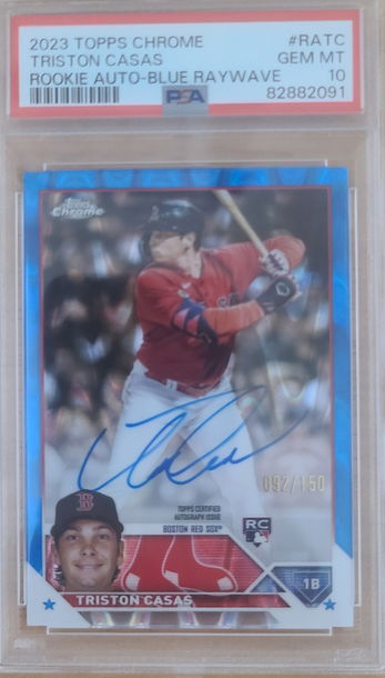 2023  Topps Chrome rookie Auto Blue Raywave Tristan Casas PSA 10